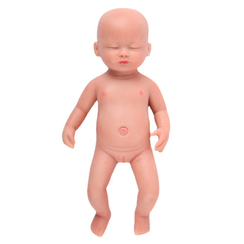 15 Inch Silicone Doll Mini Realistic Newborn Baby Dolls Eyes Closed Silicone Full Body Girl - TRANSWEET