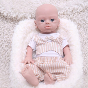 19 inch Eye Open Full Body Silicone Baby Dolls, Not Vinyl Dolls,  Lifelike Silicone Dolls Asleep Full Silicone Baby - Boy - TRANSWEET