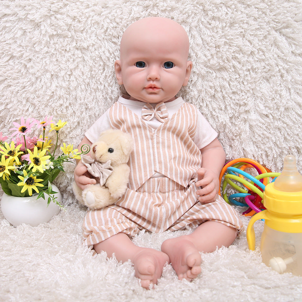 20 inch Eyes Open Full Body Silicone Baby Dolls Realistic, Non Vinyl Dolls,  Real Full Weighted Silicone Baby Doll Boy - TRANSWEET
