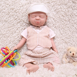 19 inch Eye Closed Full Body Silicone Baby Dolls, Not Vinyl Dolls,  Lifelike Silicone Dolls Asleep Full Silicone Baby -Boy - TRANSWEET