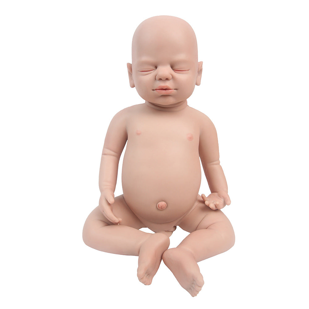 19 inch Eye Closed Full Body Silicone Baby Dolls, Not Vinyl Dolls,  Lifelike Silicone Dolls Asleep Full Silicone Baby -Boy - TRANSWEET