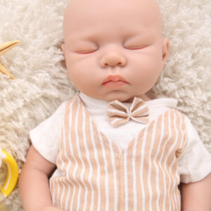 18 inch Eye Closed Full Body Silicone Baby Dolls, Not Vinyl Dolls,  Asleep Full Silicone Baby -Boy - TRANSWEET