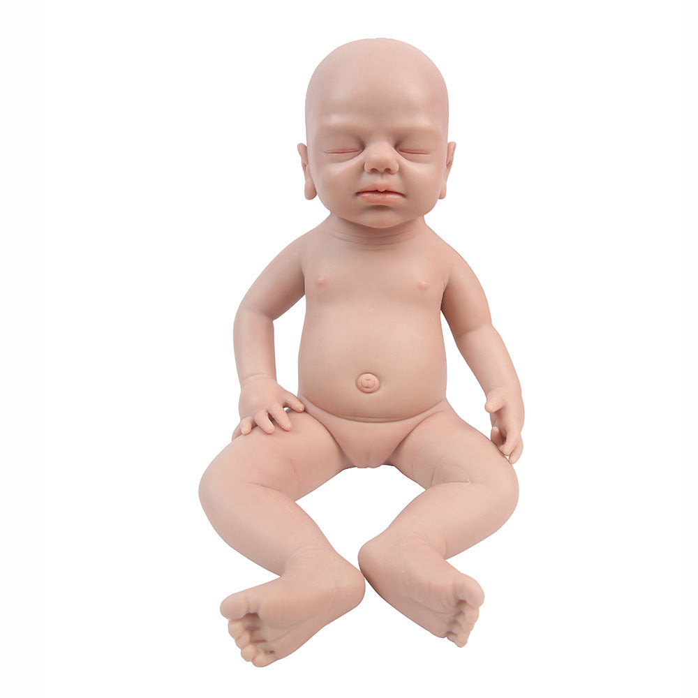 19 inch Eye Closed Full Body Silicone Baby Dolls, Not Vinyl Dolls, Asleep Full Silicone Baby - Girl - TRANSWEET