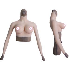 Realistic Half Body Transvestite Fake Artificial Silicon Breast Sexy Boobs E Cup Men Women With Arm Crossdresser Cosplay - TRANSWEET