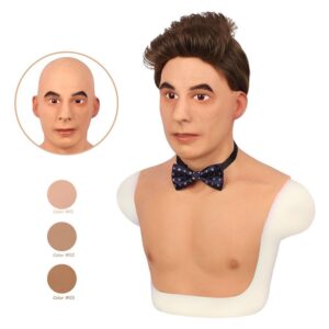 Realistic Silicone Men Full Head Mask Halloween Fancy Dress Rubber Party Adult Cosplay Birthday Gifts Masquerade - TRANSWEET