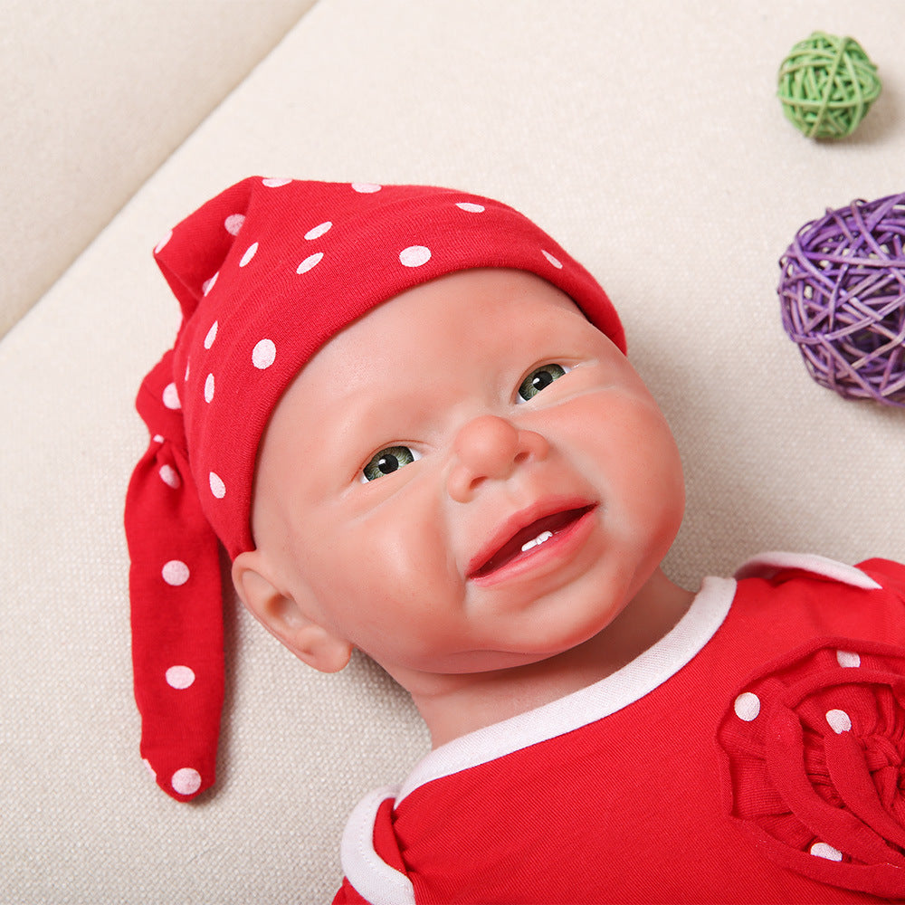 19 inch Full Silicone Baby Dolls Bald, Non Vinyl Dolls, Realistic Newborn Baby Doll Mouth Open for Children Gifts Doll Collectors- Girl - TRANSWEET