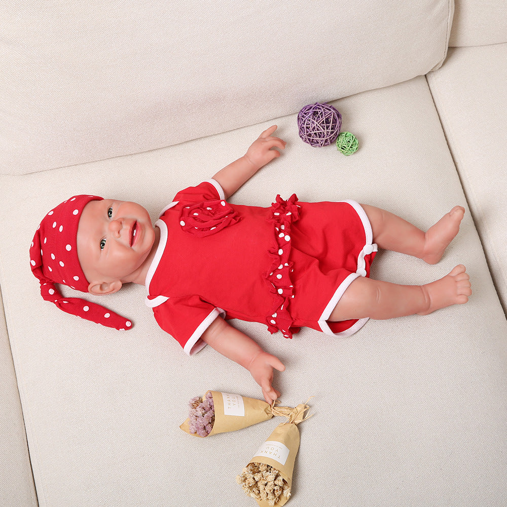 19 inch Full Silicone Baby Dolls Bald, Non Vinyl Dolls, Realistic Newborn Baby Doll Mouth Open for Children Gifts Doll Collectors- Girl - TRANSWEET