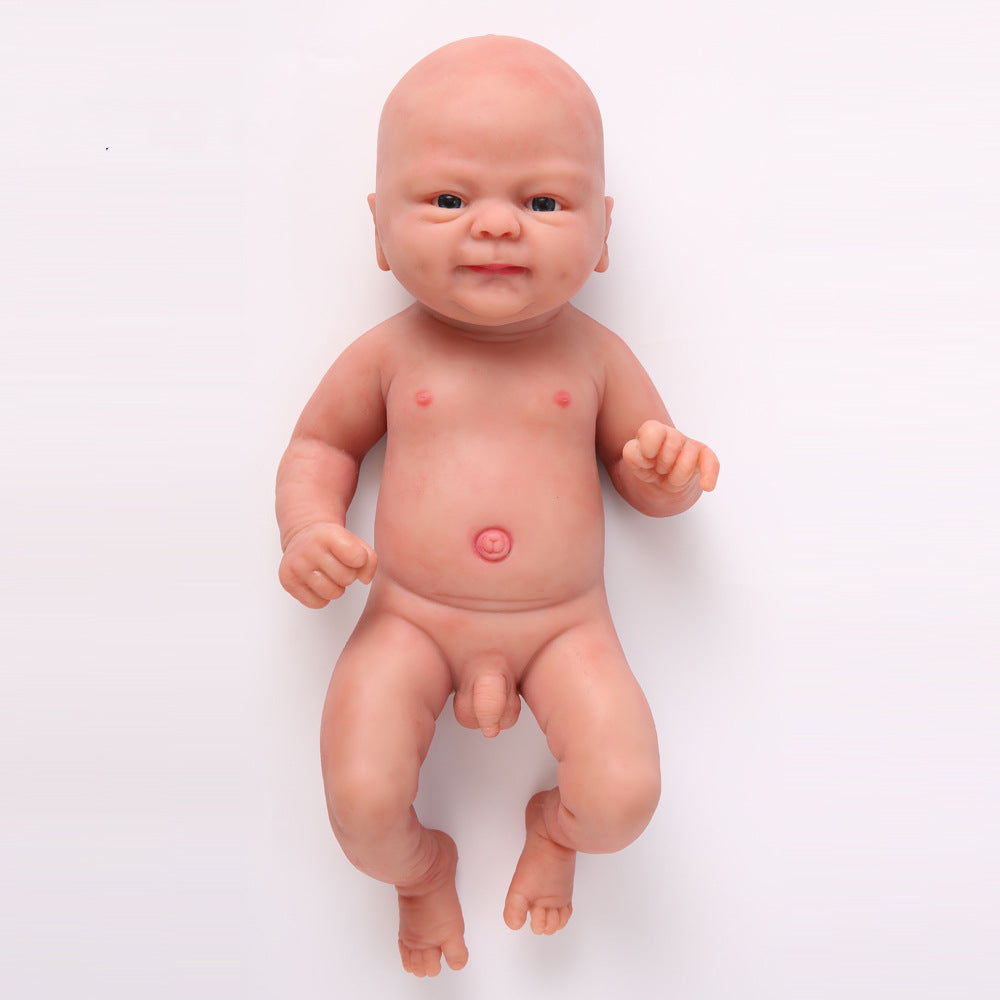 14 inch Full Body Silicone Baby Dolls Bald, Not Vinyl Dolls, Reborn Full Silicone Baby for Kid's Birthday Gifts Doll Collectors - Boy - TRANSWEET