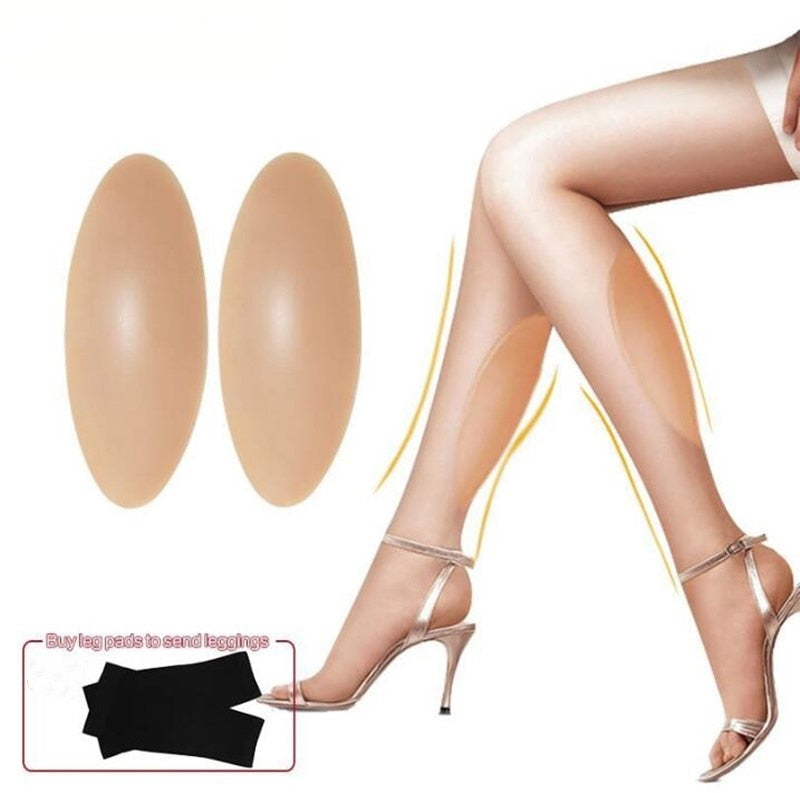 TRANSWEET Self-adhesive Silicone Thin Leg pads Silicone Leg Onlays Silicone Calf Pads for Crooked or Thin Legs Body Beauty - TRANSWEET