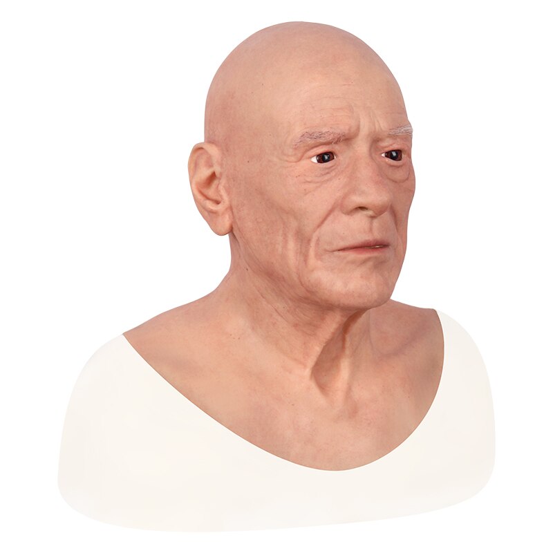 Silicone Fake Face Realistic Soft Male Mask Artificial Man for Masquerade Halloween Cosplay Crossdresser Drag Queen Transgender - TRANSWEET