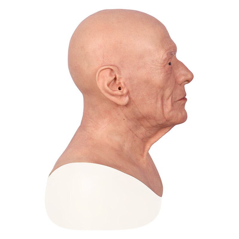 Silicone Fake Face Realistic Soft Male Mask Artificial Man for Masquerade Halloween Cosplay Crossdresser Drag Queen Transgender - TRANSWEET