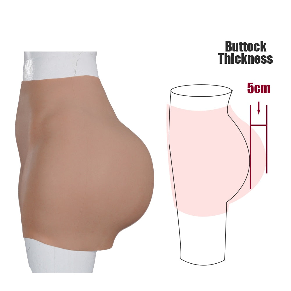 Silicone Pant Buttock Hip Up Enhancement Panties Fake Vagina for Crossdresser Transgender Drag Queen Shemale - TRANSWEET