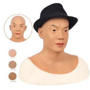 Silicone Realistic Full Face Man Male Head Fetish Mask Masquerade Cosplay Transgender Party Gifts For Friends - TRANSWEET