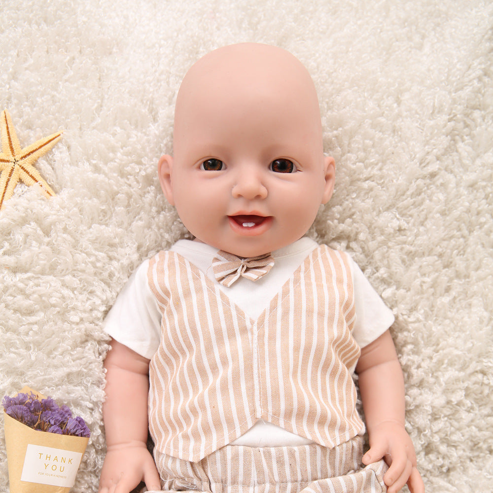 20 inch Eyes Open Full Body Silicone Baby Dolls Realistic, Non Vinyl Dolls, Bald Newborn Silicone Dolls Full Silicone Baby - Boy - TRANSWEET