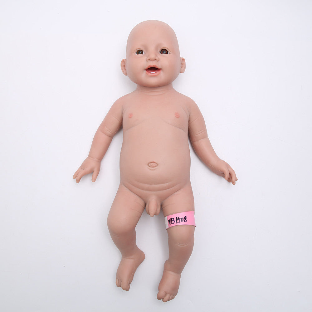 20 inch Eyes Open Full Body Silicone Baby Dolls Realistic, Non Vinyl Dolls, Bald Newborn Silicone Dolls Full Silicone Baby - Boy - TRANSWEET
