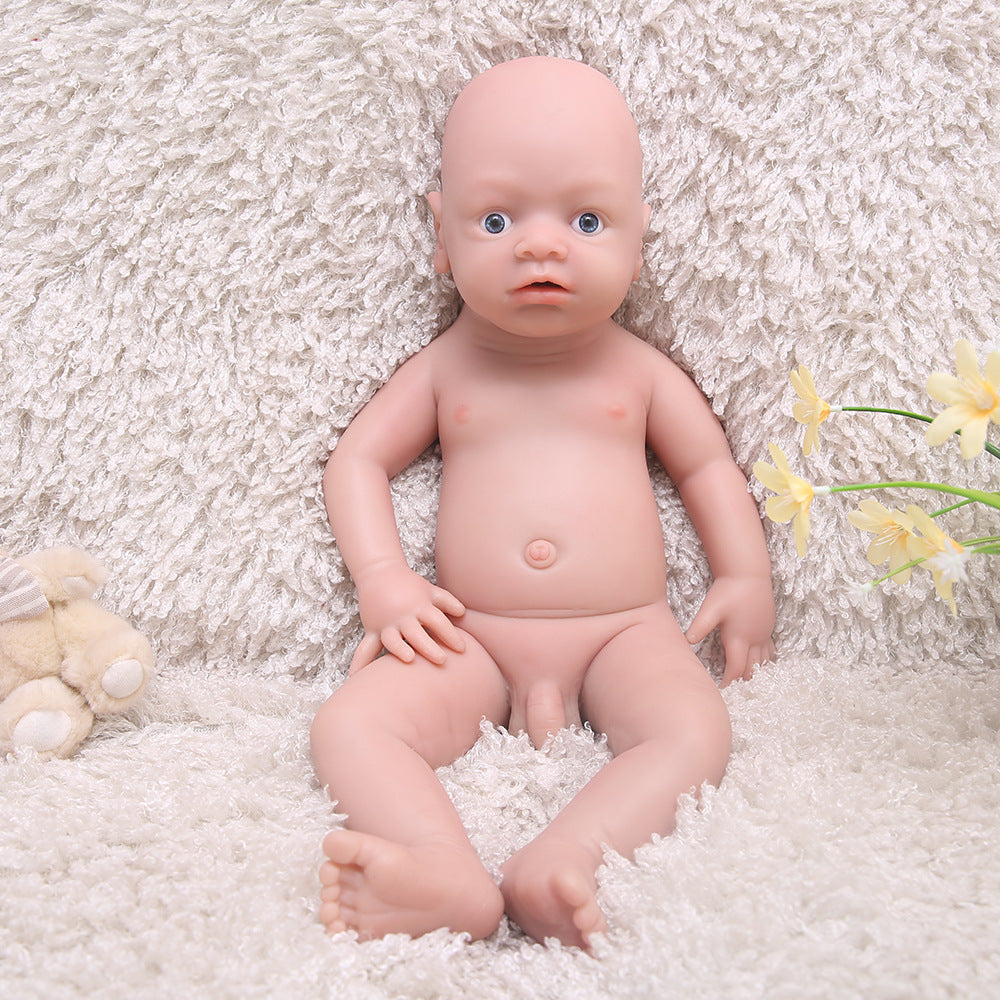 18.5 Inch Full Silicone Doll Realistic Newborn Baby Dolls Eyes Open Silicone Full Body Boy - TRANSWEET