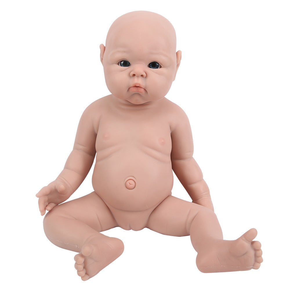 18 Inch Full Silicone Baby Dolls That Look Real, Not Vinyl Dolls, Eyes Open Realistic Newborn Bald Silicone Baby Girl - TRANSWEET