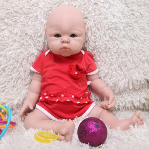 18 Inch Full Silicone Baby Dolls That Look Real, Not Vinyl Dolls, Eyes Open Realistic Newborn Bald Silicone Baby Girl - TRANSWEET