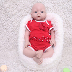 20.5 inch Eyes Open Full Body Silicone Baby Dolls , Non Vinyl Dolls, Realistic Newborn Silicone Baby Doll Mouth Open with Clothes- Girl - TRANSWEET