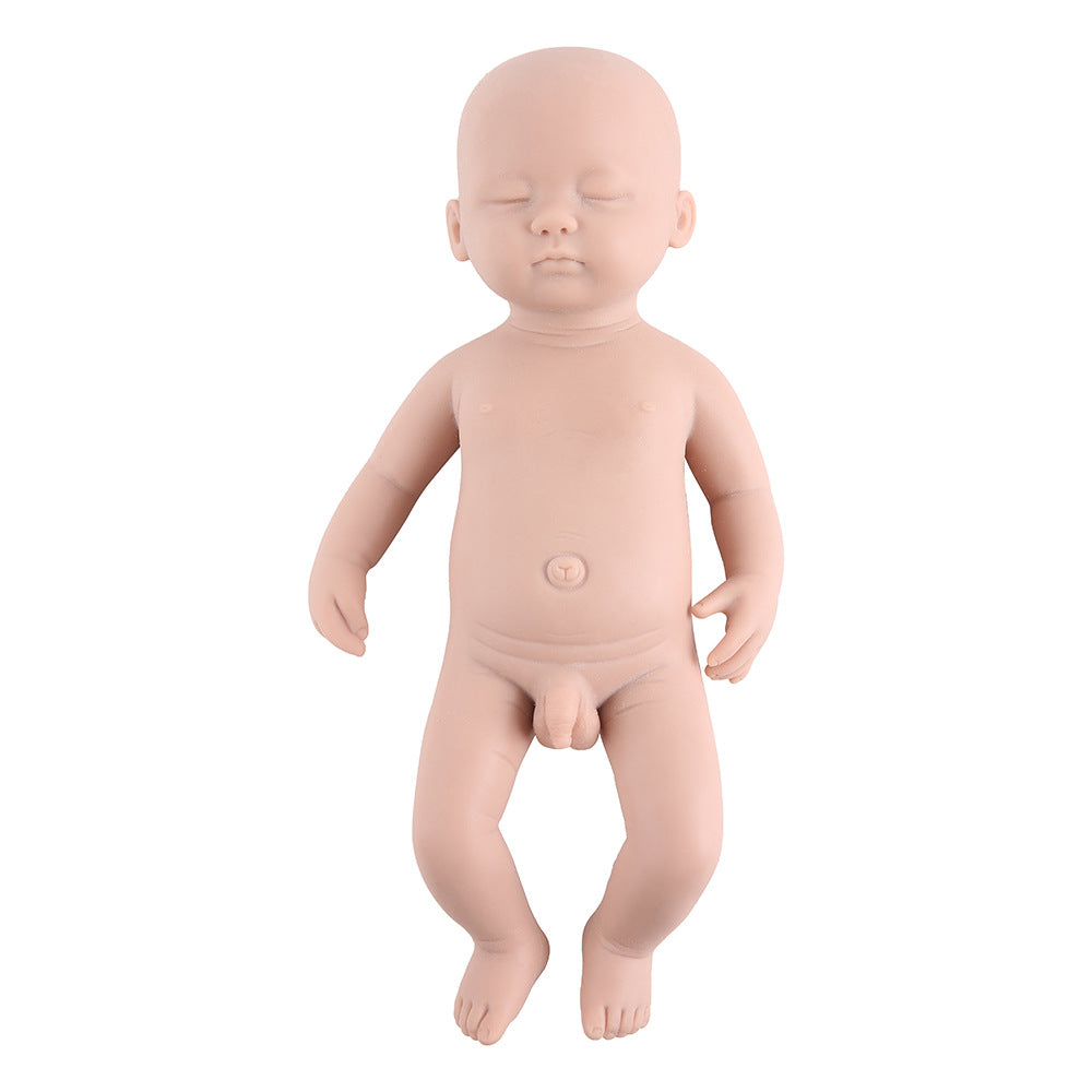 15 Inch Silicone Doll Mini Realistic Newborn Baby Dolls Eyes Closed Silicone Full Body Boy - TRANSWEET