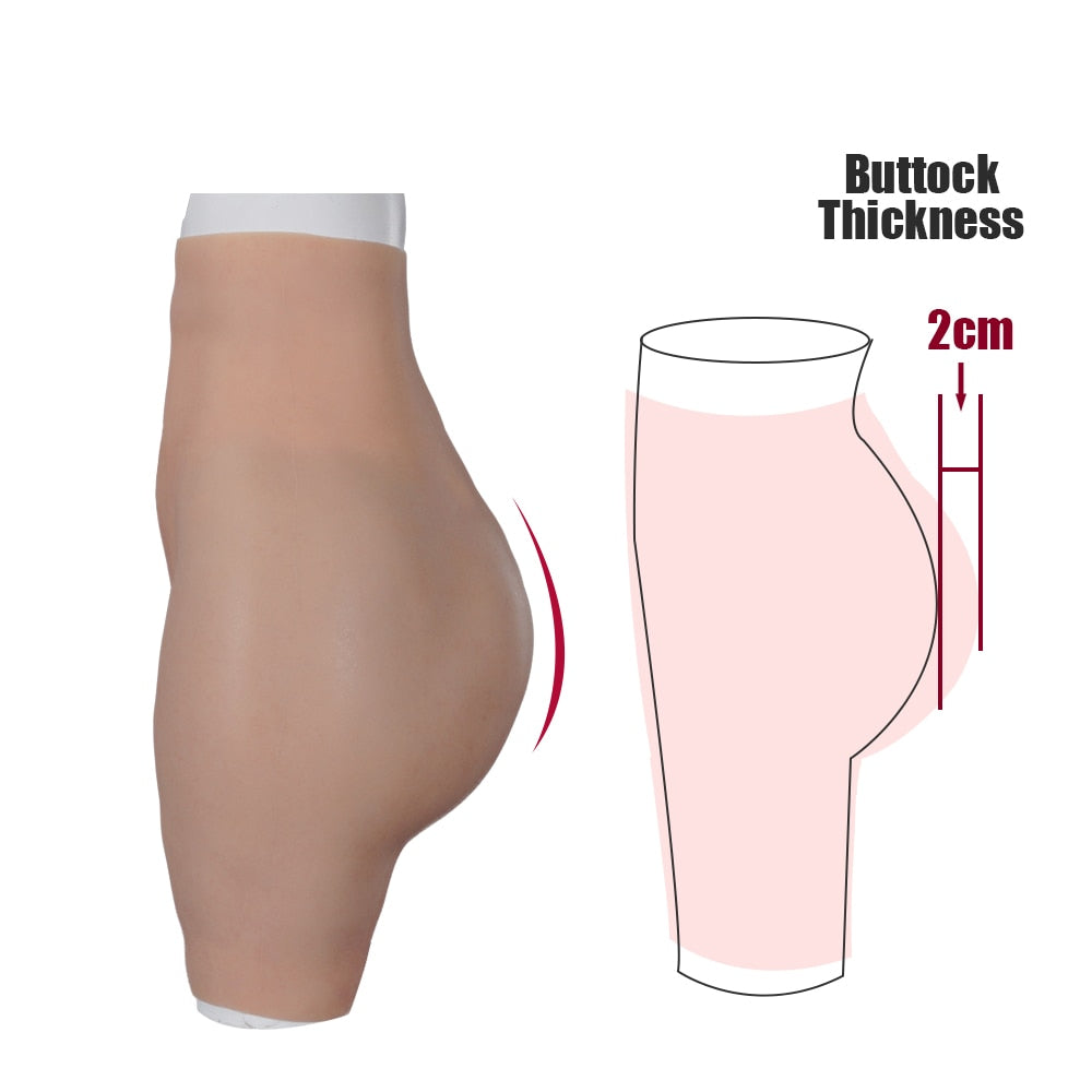 Silicone Pant Buttock Hip Up Enhancement Panties Fake Vagina Crossdressing for Crossdresser Transgender Drag Queen Shemale - TRANSWEET