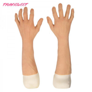 TRANSWEET Male Silicone Gloves Prosthesis Hands Sleeve Highly Simulated Skin Artificial Arm Cover Scars Fake Hand - TRANSWEET