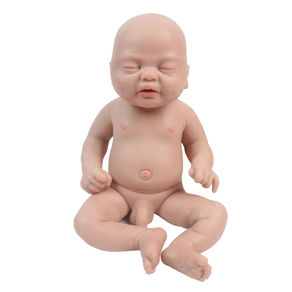 14 inch Eyes Closed Full Body Silicone Baby Dolls Bald, Not Vinyl Dolls, Lifelike Realistic Baby Dolls Boy - TRANSWEET