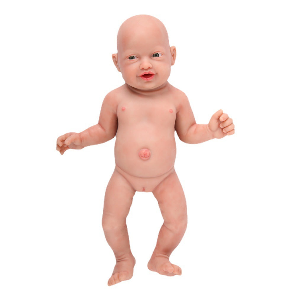 23.2 Inch Full Body Silicone Baby Dolls, Not Vinyl Dolls Mouth Open Full Silicone Baby - Girl - TRANSWEET