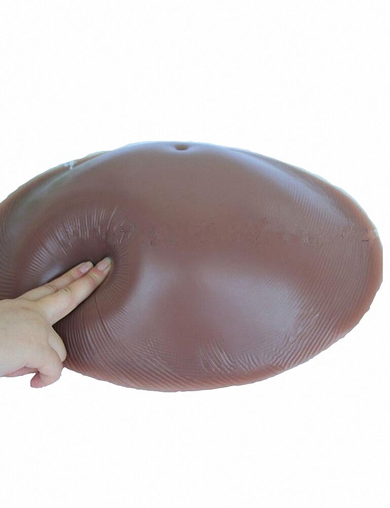 Artificial Baby Tummy, Belly Fake Pregnancy, Pregnant Bump Silicone Brown color - TRANSWEET